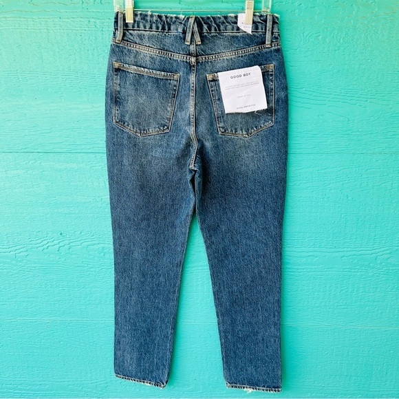 GOOD AMERICAN GOOD BOY FRINGE STRAIGHT LEG JEANS SIZE 27 NWT - Picture 12 of 12